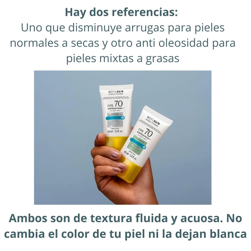 Bloqueador Solar Facial 70 Uva BOTI.SUN, 40ml + Regalito
